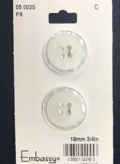 3/4 '' 19mm silver white buttons